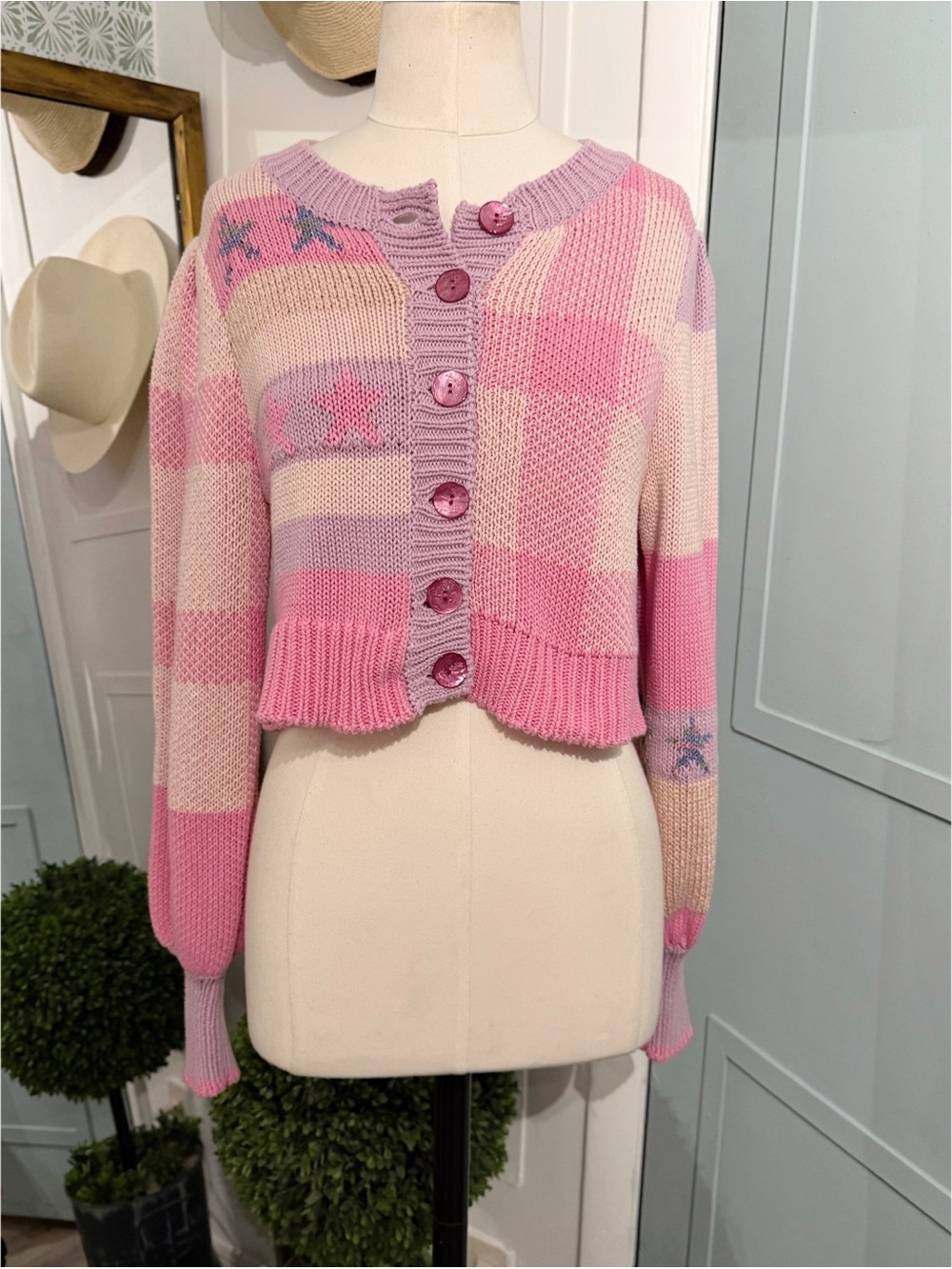 Loveshackfancy Bedford Crop Cardigan Sweater XS - Picture 5 of 10